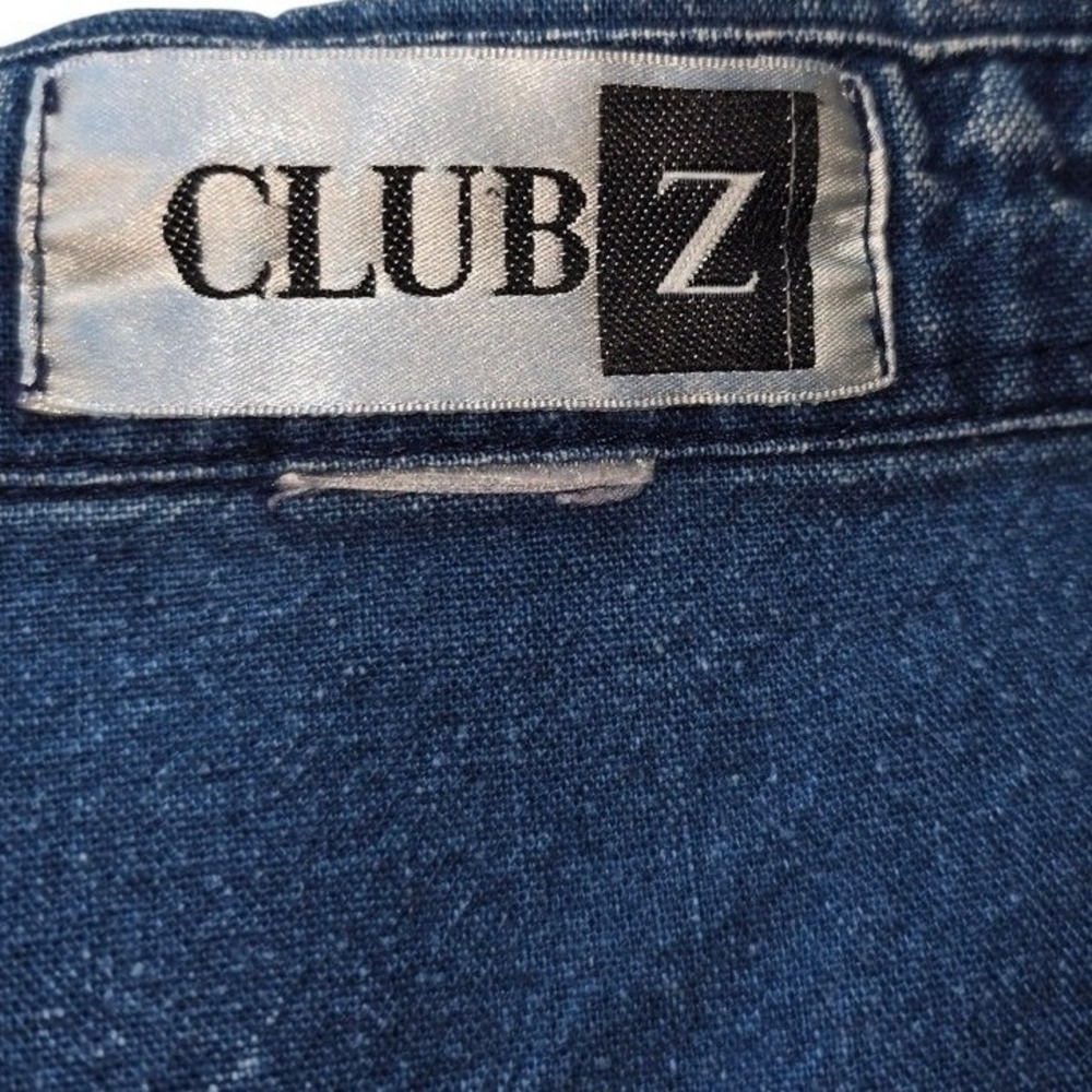 Vintage Club Z Denim Jean Shirt Jacket Embellished Gold Hearts Beaded Oversized - Picture 3 of 3